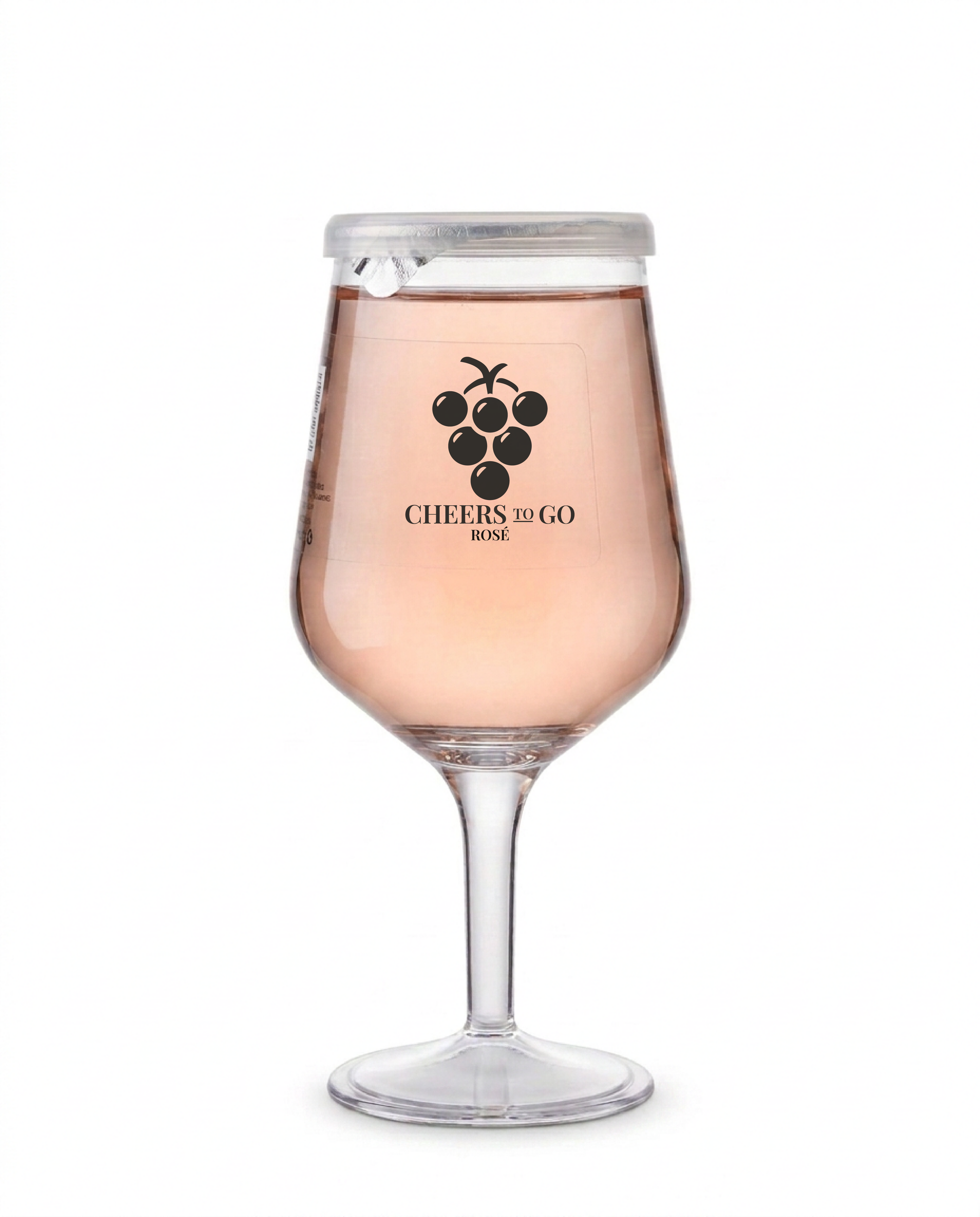Cheers To Go Rosé im Weinglas – fruchtiger Roséwein im praktischen To-Go-Format für unterwegs.